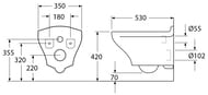 Унитаз подвесной GUSTAVSBERG ESTETIC 8330 (530х350х420) без ободка, мат.черный, сиденье QR+микролиф