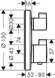 Смеситель Hansgrohe Ecostat S 15758140 термостат, с запорным/перекл вентилем, внеш.часть, шлиф бронз