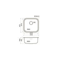 ����� Omoikiri OMI 44-U/I-LG (445�415�180) ������ �������/�����������, ������� ������ 4993268