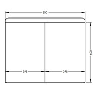 ���������� ���� Burgbad B.Me 800�700�200 ���������, LED, 2 ������, ����� ������� SGUD080F5981