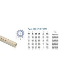 Труба PPR Ekoplastik d32х5,4 PN20 цвет: серый (пог.м) STR032P20X — изображение 2