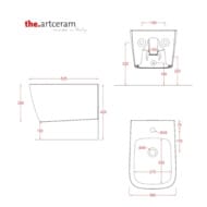 Биде подвесное ArtCeram А16 360х525х290 перелив, отверстие под смеситель, marrone matera ASB001 41 00
