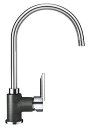 Смеситель для мойки SCHOCK SIMI с поворотным изливом 194мм, цвета Сristalite+/хром