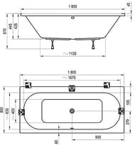 Ванна акриловая RAVAK CITY 180x80 белая