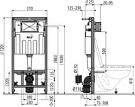 Инсталляция для унитаза ALCAPLAST AM101/1120W Solomodul с бачком