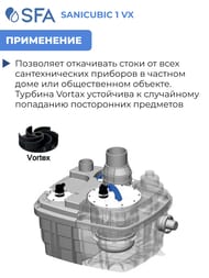 Канализационная насосная установка SFA SANICUBIC 1 VX для общественного пользования
