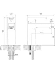 Смеситель Iddis SENA для умывальника SENSB00i01 однозахватный, фиксированный излив 112,3мм