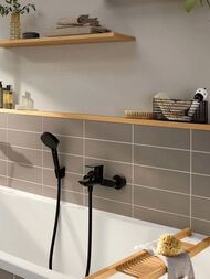 Смеситель для ванны/душа Hansgrohe Rebris E 72450670 однозахватный, матовый черный — изображение 2