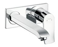Смеситель Hansgrohe Metris 31086000 для умывальника, встраиваемый, двухсекционный, излив 225мм,хром
