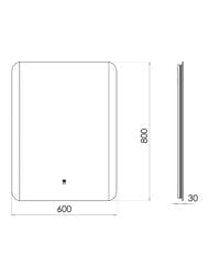 ������� Comforty �����-60 (600�800�30) LED ���������, ������������� ������, �����������. 00-00014246