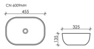 Раковина накладная Ceramicanova Element 455х325х135 прямоугольная, антрацит матовый CN6009MH