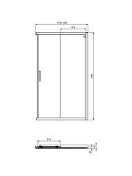 Дверь душевого уголка Ideal Standard CONNECT 2 (1200х1950) откатная, стекло прозрач /матовый черный K9264V3