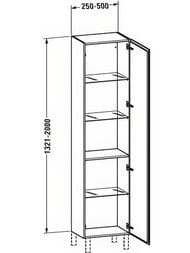 ����� Duravit L-Cube 250-500�1321-2000�200-363 ���������, 4 �����, ����� ������, ����� ������� LC1191R1818