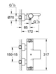 ��������� Grohe Grohtherm 2000 34174001 ��� �����/����, ���������, �������� ������������� �����