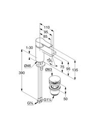 ��������� KLUDI ZENTA SL ��� ����������� 75, �������������, ������ ������ PUSH-OPEN (����) 482660565