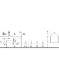 ����� ��� �������� Duravit DuraStyle (1150�398�453) ���������,1 ����, ���� ����� ������� DS638601818