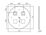 ������� Silver Mirrors ����� (770�770) LED-���������, ������, ������, ����������� ��-00000847