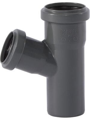 Тройник Ostendorf 50х40х67° серый, канализационный