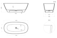 Ванна отдельностоящая Salini Sofia Light 1650х705х580 S-Sense, иск. камень, белый глянец 103611G