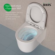 Унитаз подвесной IDDIS Slide 490х360х350 безободковый,с сиденьем,смыв Tornado,белый SLIRDSEi25