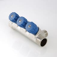 Коллектор VALTEC 1" на 3 подв.с вентилями 1/2"Н никель VTc.560.N.0603