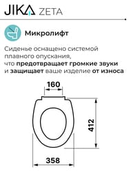 Сиденье Jika ZETA дюропласт металлический softclose 8.9039.6.000.063.1