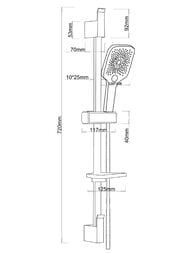 Душевой комплект ESKO SSS1303SQBlack  настенный, 3 режима, черный