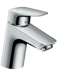 Смеситель Hansgrohe Logis 71170000 для умывальника, низкий фикс. излив, метал. донный клапан, хром — миниатюра 1