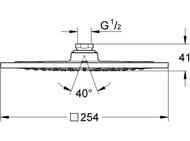 Уценка! Верхний душ Grohe Rainshower F-Series 10" 27271000 квадрат, 254х254мм, 1 режим струи, хром
