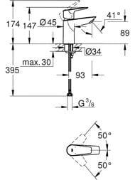 ��������� Grohe BauEdge 23330001 ��� �������� �� ���� ���������, ������������