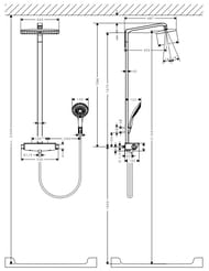 Душевая система Hansgrohe Raindance Select E 360 Showerpipe с термостатом хром/белый 27112400