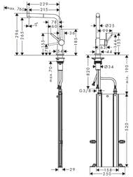 Смеситель Hansgrohe Talis M54 для кухни 270 вытяжной излив, 1jet, sBox черный хром мат. 72809340 — изображение 2