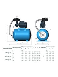 Чертёж насос Unipump Auto QB 28677 Тип:Насосная станция Для ХВС, полив