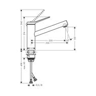 Смеситель Hansgrohe Zesis M33 1jet для кухни 150мм Eco однорычажный, хром 74811000