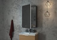 Зеркало-шкаф Континент ELTORO 560х850 с LED подсветкой и сенсорным выключателем, черный
