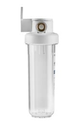 Корпус ГЕЙЗЕР Гарант 10SL 3/4" для холодной воды, прозрачный пластик, латунные вставки, арт. 50775