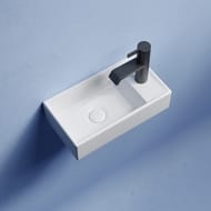 Раковина подвесная Ceramicanova Element 407х217х100 чаша слева, отв. под смеситель, белый CN6051L