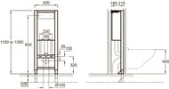 Инсталляция для подвесного унитаза Jacob Delafon E4311-NF (1150х420х180) смыв 3/6л