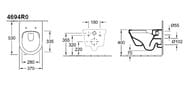 Унитаз подвесной Villeroy & Boch Architectura (370х530) сиденье микролифт 4694HR01