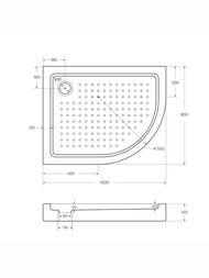 Душевой акриловый поддон CEZARES (1000х800х150) асимметричный TRAY-A-RH-100/80-550-15-W-L
