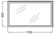 Зеркало Jacob Delafon EB1443-NF (1100х43х650) функция анти-пар, подсветка, инфракрасный выключатель