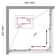 Душевой уголок BelBagno Unique 850-900х850-900х1900 стекло матов/проф.хром UNIQUE-A-2-85/100-P-Cr