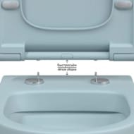 Унитаз подвесной Berges EGO XL 540х360х330 безободковый, сиденье с микролифтом, голубой мат. 083229