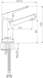 Смеситель для раковины Cersanit FLAVIS 63034 однорычажный, хром