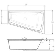 ����� ��������� RIHO STILL SMART 170x110 LED R ����� �������, ��������, ������