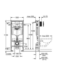Инсталляция для подвесного унитаза Grohe Rapid SL смывная панель, 3 режима, альпин-белый 38722001