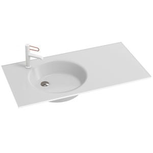Раковина Jacob Delafon Odeon Rive Gauche 100см с 1 отверстием, белый матовый EB2564-DE1