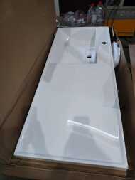 Уценка! Раковина Aquaton Лондри 120 1A72843KLH01L1200х500х162  д/стир.маш., чаша слева, бела