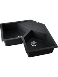 Мойка Omoikiri SUMI 83C BL (1021х830х206) врезная, угловая, тетогранит, цвет-черный 4993864
