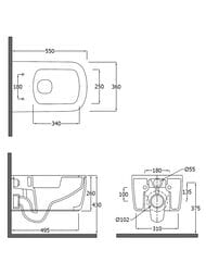 ������ ��������� KLUDI RESA S 550�360�260 ������������, Spiralflush, � ��������, ����� 27WCSET43